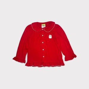 Classic Whimsy Red Holiday Pajamas Top